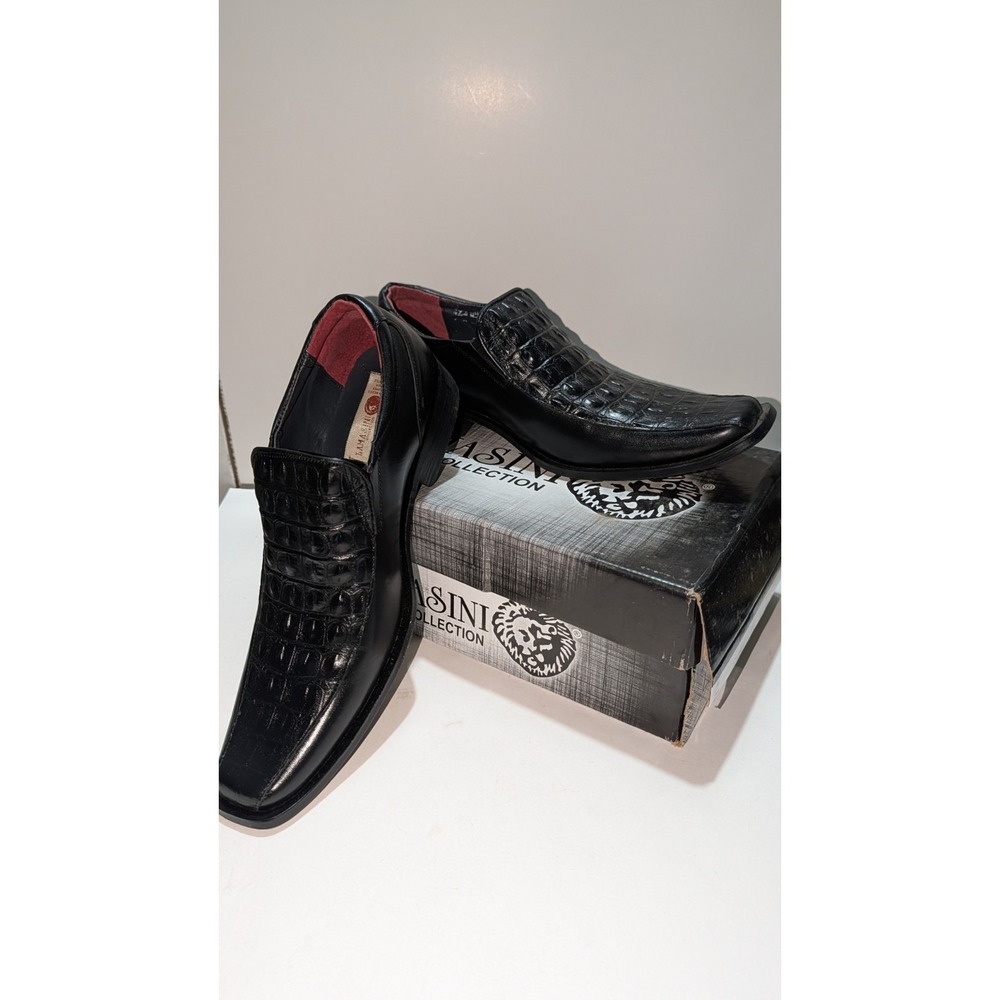 Lamasini Bull LEATHER Men's Loafer Dress Shoes Wedding Prom Formal 10 Black‎